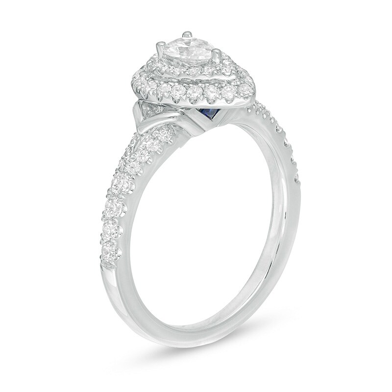 Main Image 2 of Previously Owned - Vera Wang Love Collection 3/4 CT. T.W. Pear-Shaped Diamond Engagement Ring in 14K White Gold