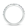 Thumbnail Image 3 of Previously Owned - Vera Wang Love Collection Blue Sapphire and 1/15 CT. T.W. Diamond Wedding Band in 14K White Gold
