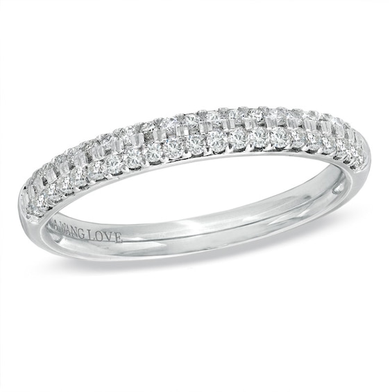 Previously Owned - Vera Wang Love Collection 3/8 CT. T.w. Diamond Two Row Band in 14K White Gold