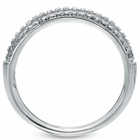 Previously Owned - Vera Wang Love Collection 3/8 CT. T.w. Diamond Two Row Band in 14K White Gold