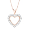 Thumbnail Image 1 of Previously Owned - 1/4 CT. T.W. Diamond Heart Outline Pendant in 10K Rose Gold