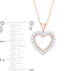 Thumbnail Image 3 of Previously Owned - 1/4 CT. T.W. Diamond Heart Outline Pendant in 10K Rose Gold