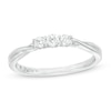 Thumbnail Image 1 of Previously Owned - 1/5 CT. T.W. Diamond Past Present Future® Crossover Shank Ring in 10K White Gold