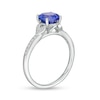Thumbnail Image 3 of Previously Owned - 7.0mm Tanzanite and 1/10 CT. T.W. Diamond Vintage-Style Engagement Ring in 14K White Gold