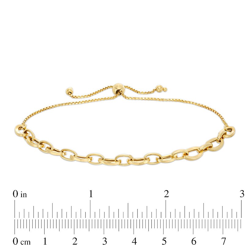 Previously Owned - 6.0mm Circle Link Bolo Bracelet in Hollow 10K Gold - 10.5"