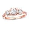 Thumbnail Image 1 of Previously Owned - 1/4 CT. T.W. Diamond Past Present Future® Promise Ring in 10K Rose Gold