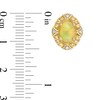 Thumbnail Image 3 of Previously Owned - Captivating Color Oval Opal, Spessartite and 1/20 CT. T.W. Diamond Frame Stud Earrings in 14K Gold