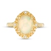 Thumbnail Image 4 of Previously Owned - Captivating Color Oval Opal, Spessartite and Diamond Accent Frame Ring in 14K Gold