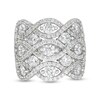 Thumbnail Image 1 of Previously Owned - 3 CT. T.W. Diamond Woven Triple Row Ring in 10K White Gold