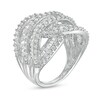 Thumbnail Image 2 of Previously Owned - 2 CT. T.W. Baguette and Round Diamond Layered Overlay Ring in 10K White Gold