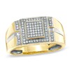 Thumbnail Image 1 of Previously Owned - 1/4 CT. T.W. Diamond Micro Cluster Square Stepped Ring in 10K Gold