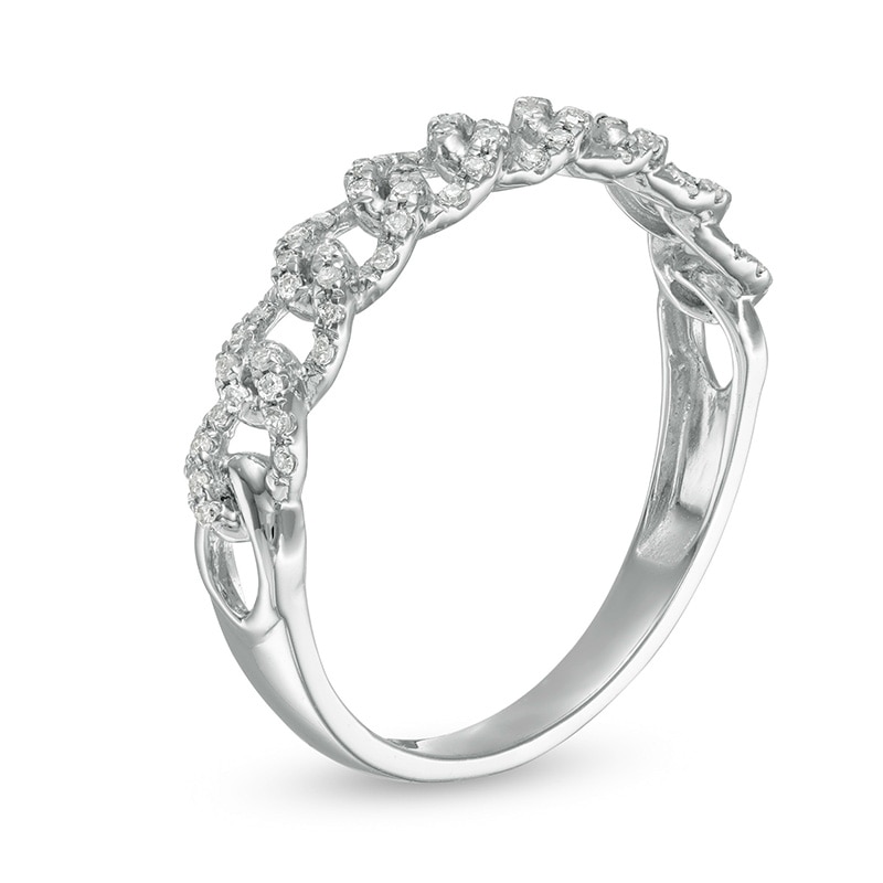 Main Image 3 of Previously Owned - 1/6 CT. T.W. Diamond Link Band in 10K White Gold