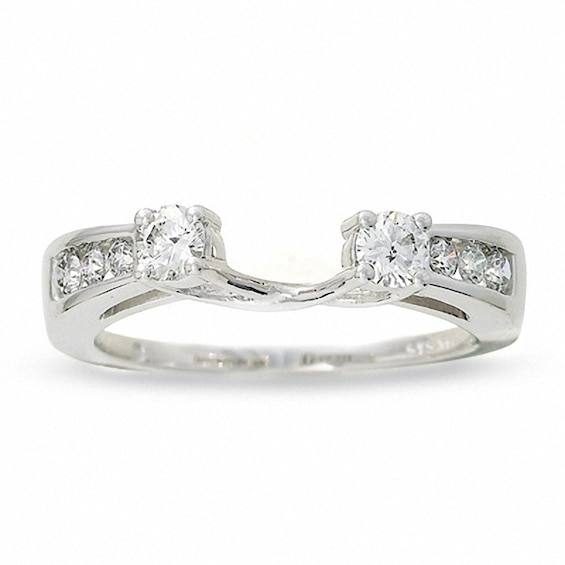 Previously Owned - 1/2 CT. T.w. Four-Stone Diamond Pinched Wrap Solitaire Enhancer in 14K White Gold