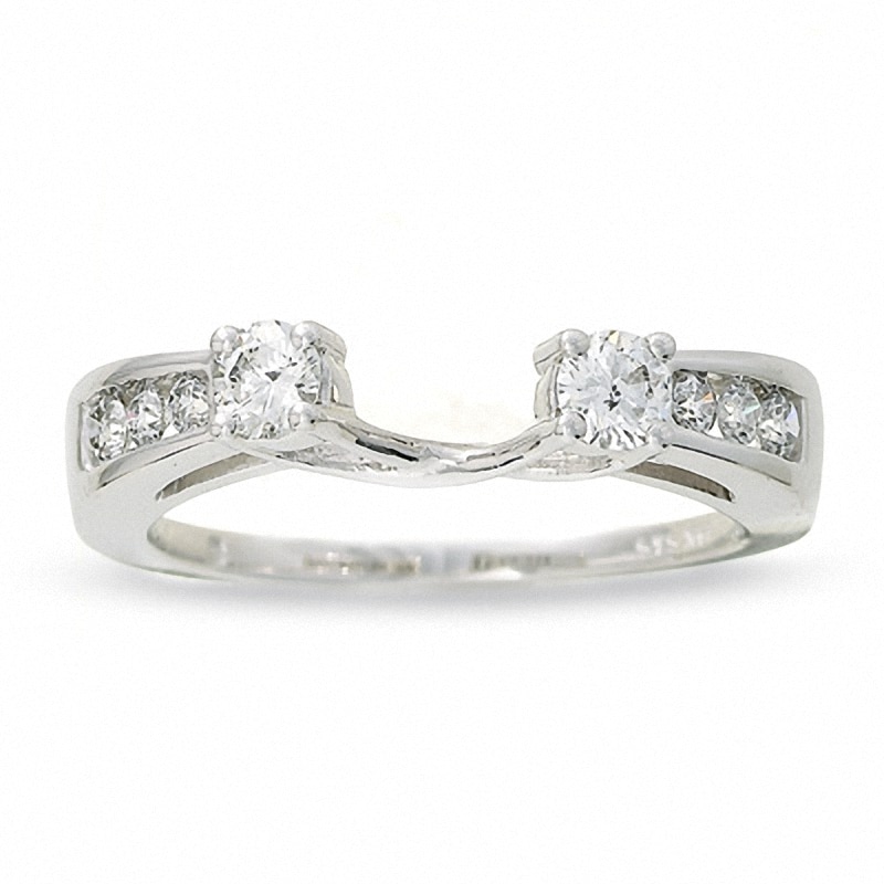 Main Image 1 of Previously Owned - 1/2 CT. T.W. Four-Stone Diamond Pinched Wrap Solitaire Enhancer in 14K White Gold