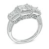 Thumbnail Image 2 of Previously Owned - 1-1/2 CT. T.W. Princess-Cut Quad Diamond Past Present Future® Ring in 14K White Gold