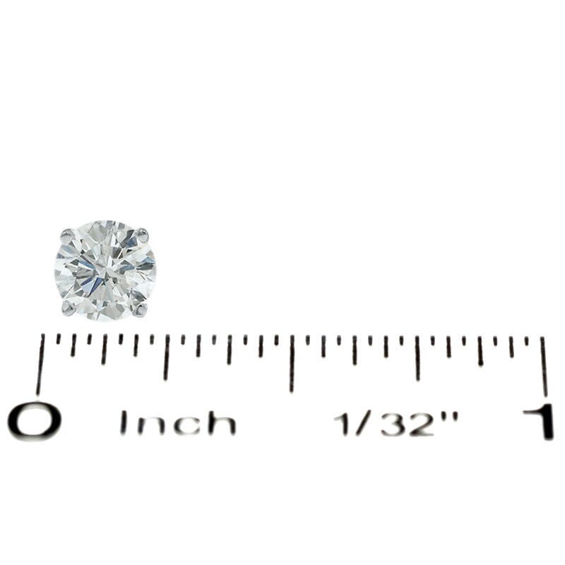 Main Image 2 of Previously Owned - 1 CT. T.W. Diamond Solitaire Stud Earrings in 14K White Gold