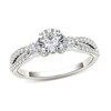 Thumbnail Image 1 of Previously Owned - 1 CT. T.W. Diamond Collared Split Shank Engagement Ring in 14K White Gold