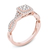 Thumbnail Image 2 of Previously Owned - 1/2 CT. T.W. Diamond Cushion Frame Twist Shank Engagement Ring in 14K Rose Gold