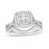 Thumbnail Image 1 of Previously Owned - 1/2 CT. T.W. Baguette and Round Diamond Square Frame Bridal Set in 10K White Gold