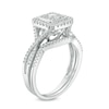 Thumbnail Image 2 of Previously Owned - 1/2 CT. T.W. Baguette and Round Diamond Square Frame Bridal Set in 10K White Gold