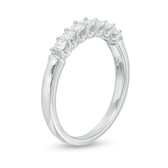 Previously Owned - 1/2 CT. T.w. Princess-Cut Diamond Seven Stone Anniversary Band in 14K White Gold