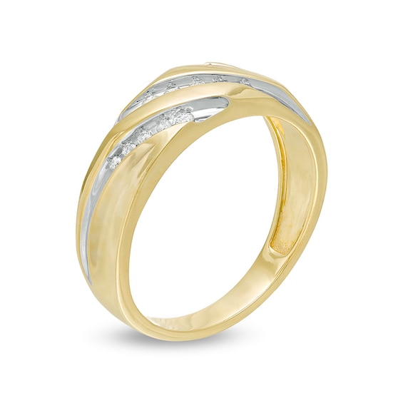 Previously Owned - 5/8 CT. T.w. Marquise Diamond Frame Wedding Ensemble in 10K Two-Tone Gold - Size 7 and 10