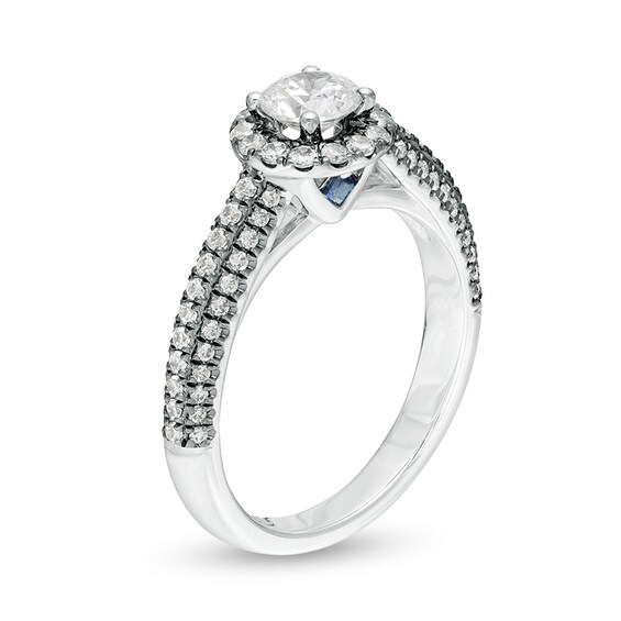 Previously Owned - Vera Wang Love Collection 1 CT. T.w. Diamond Frame Engagement Ring in 14K White Gold