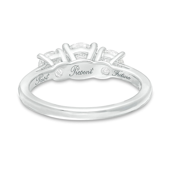 Previously Owned - 1-1/2 CT. T.w. Lab-Grown Diamond Past Present FutureÂ® Engagement Ring in 14K White Gold (G/Si2)