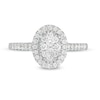 Thumbnail Image 4 of Previously Owned - 1/2 CT. T.W. Composite Oval Diamond Frame Engagement Ring in 10K White Gold