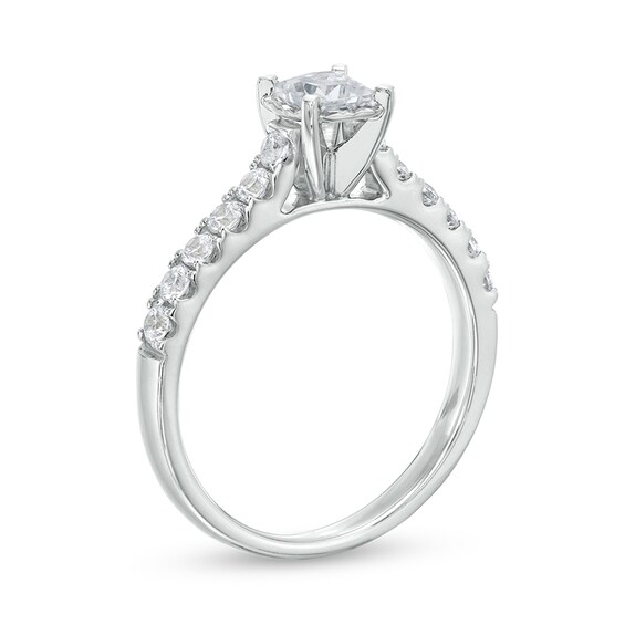Previously Owned - 3/4 CT. T.w. Princess-Cut Diamond Engagement Ring in 14K White Gold