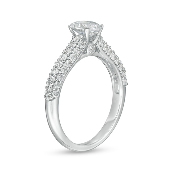 Previously Owned - 1-1/2 CT. T.w. Oval Lab-Grown Diamond Engagement Ring in 14K White Gold (F/Vs2)