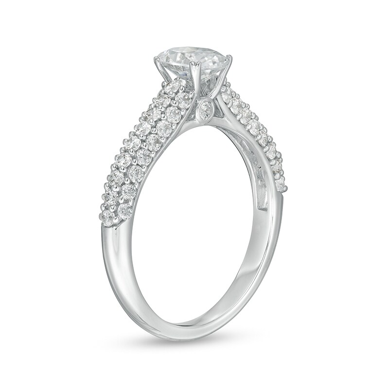 Main Image 3 of Previously Owned - 1-1/2 CT. T.W. Oval Lab-Grown Diamond Engagement Ring in 14K White Gold (F/VS2)