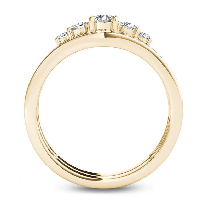 Main Image 3 of Previously Owned - 1/2 CT. T.W. Diamond Five Stone Bridal Set in 14K Gold