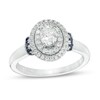 Thumbnail Image 1 of Previously Owned - Vera Wang Love Collection 5/8 CT. T.W. Diamond and Sapphire Frame Engagement Ring in 14K White Gold