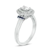 Thumbnail Image 2 of Previously Owned - Vera Wang Love Collection 5/8 CT. T.W. Diamond and Sapphire Frame Engagement Ring in 14K White Gold