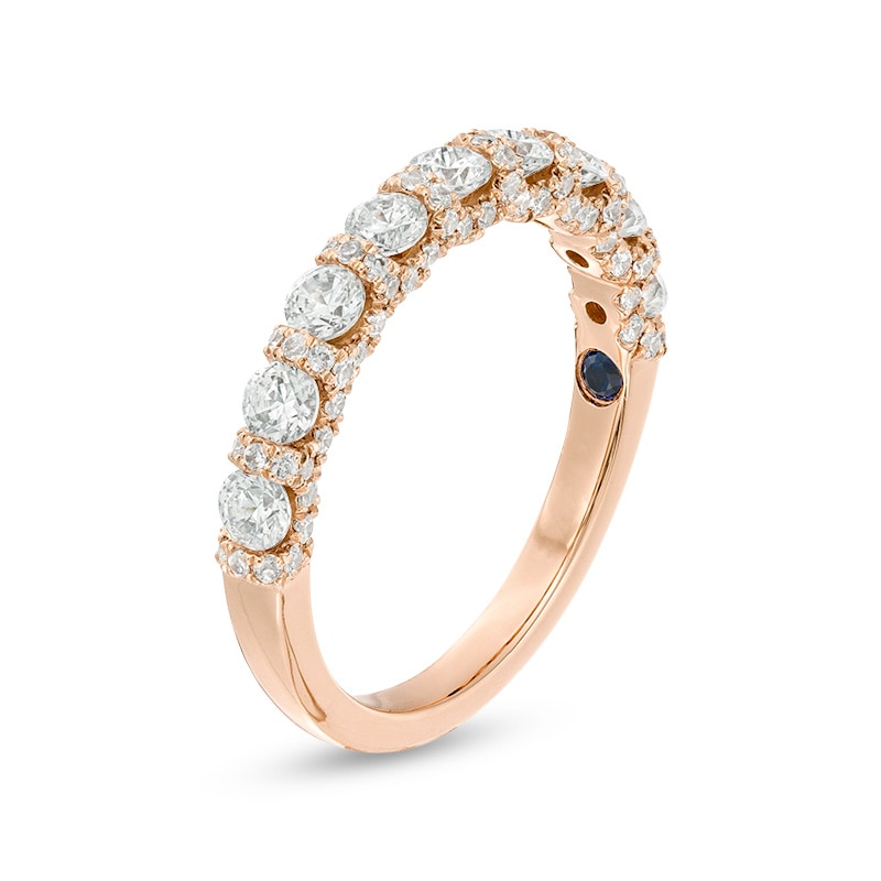 Main Image 2 of Previously Owned - Vera Wang Love Collection 1-1/5 CT. T.W. Diamond Band in 14K Rose Gold