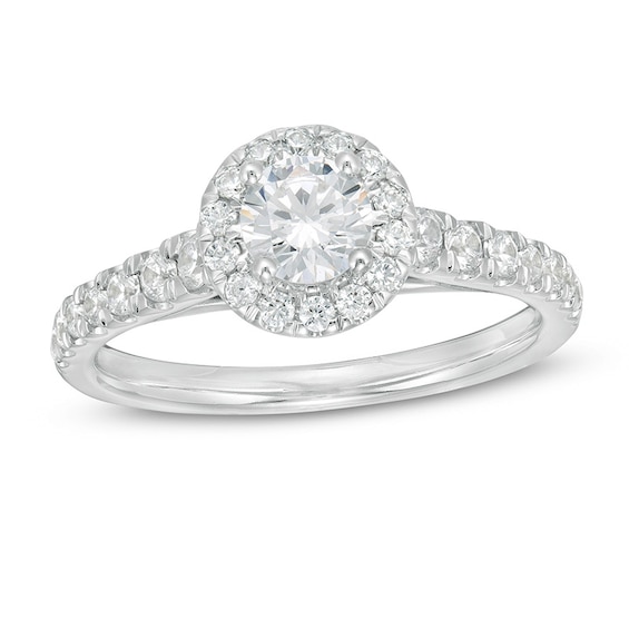 Previously Owned - Zales Private Collection 1 CT. T.w. Colourless Diamond Frame Engagement Ring in 14K White Gold