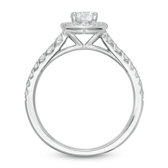 Previously Owned - Zales Private Collection 1 CT. T.w. Colourless Diamond Frame Engagement Ring in 14K White Gold