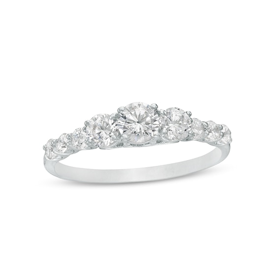 Previously Owned - 1 CT. T.w. Diamond Past Present FutureÂ® Engagement Ring in 14K White Gold