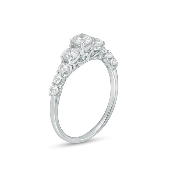 Previously Owned - 1 CT. T.w. Diamond Past Present FutureÂ® Engagement Ring in 14K White Gold