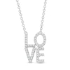 Thumbnail Image 1 of Previously Owned - Vera Wang Love Collection 1/5 CT. T.W. Diamond "LOVE" Necklace in Sterling Silver - 19"