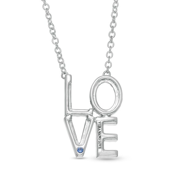 Previously Owned - Vera Wang Love Collection 1/5 CT. T.w. Diamond "Love" Necklace in Sterling Silver - 19"
