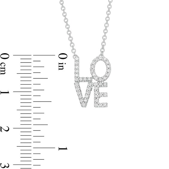 Previously Owned - Vera Wang Love Collection 1/5 CT. T.w. Diamond "Love" Necklace in Sterling Silver - 19"