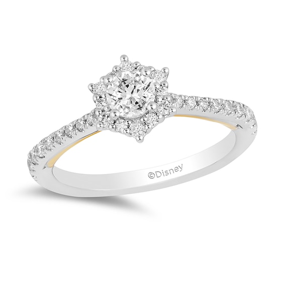 Previously Owned - Enchanted Disney Tinker Bell 3/4 CT. T.w. Diamond Hexagon Frame Engagement Ring in 14K Two-Tone Gold
