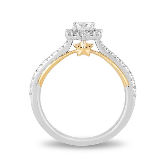 Previously Owned - Enchanted Disney Tinker Bell 3/4 CT. T.w. Diamond Hexagon Frame Engagement Ring in 14K Two-Tone Gold