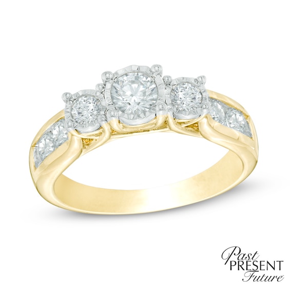 Previously Owned - 1 CT. T.w. Diamond Past Present FutureÂ® Miracle Engagement Ring in 10K Gold