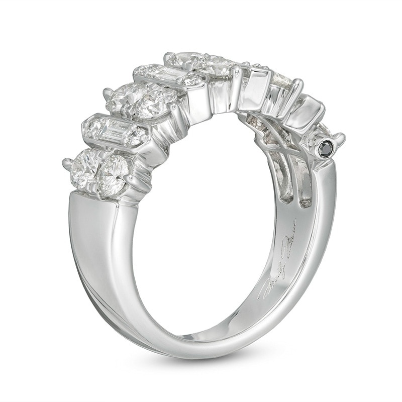 Main Image 3 of Previously Owned - Marilyn Monroe™ Collection 1-1/2 CT. T.W. Baguette and Round Diamond Band in 14K White Gold