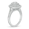 Thumbnail Image 3 of Previously Owned - 1 CT. T.W. Diamond Layered Oval Frame Engagement Ring in 10K White Gold