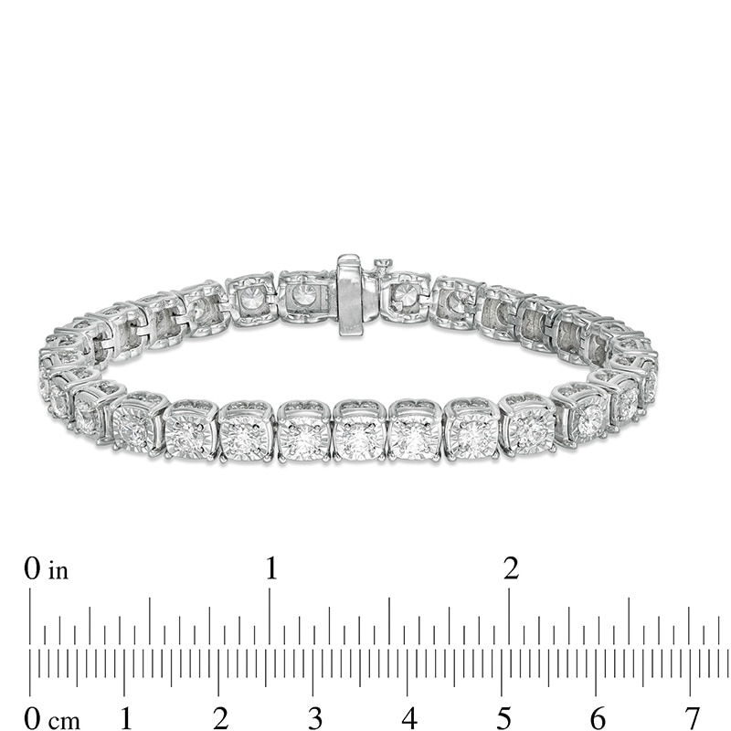 Previously Owned - 10 CT. T.W. Diamond Square Tennis Bracelet in 10K White Gold