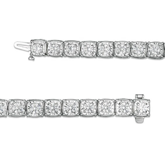 Previously Owned - 10 CT. T.w. Diamond Square Tennis Bracelet in 10K White Gold